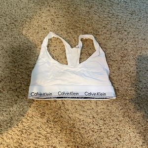 white calvin klein sports bra